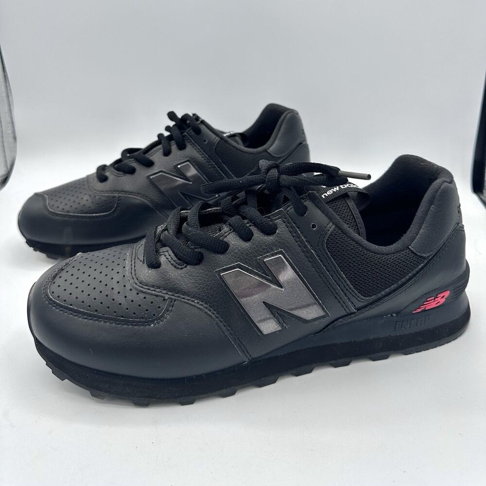 New Balance 574 ML574SOW Black Leather Metal Sport Men’s 10.5 - Casual Sneaker